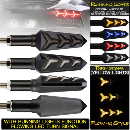 2 PCS KC031 Motorcycle Universal Flashing LED Turn Signal Brake Light(Yellow + Blue Light) - In Car by buy2fix | Online Shopping UK | buy2fix