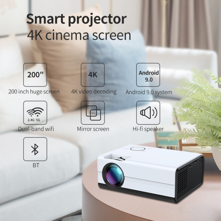 T01 800x480 2200 Lumens Mini LCD Digital Projector, Same Screen Version, EU Plug(White Black) - Consumer Electronics by buy2fix | Online Shopping UK | buy2fix