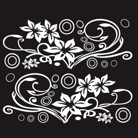 2 PCS/Set D-75 Flower Vine Pattern Car Modified Decorative Sticker(White) - In Car by buy2fix | Online Shopping UK | buy2fix