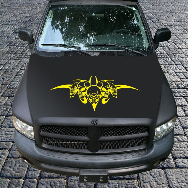 D-299 Skull Pattern Car Modified Hood Decorative Sticker(Yellow) - In Car by buy2fix | Online Shopping UK | buy2fix