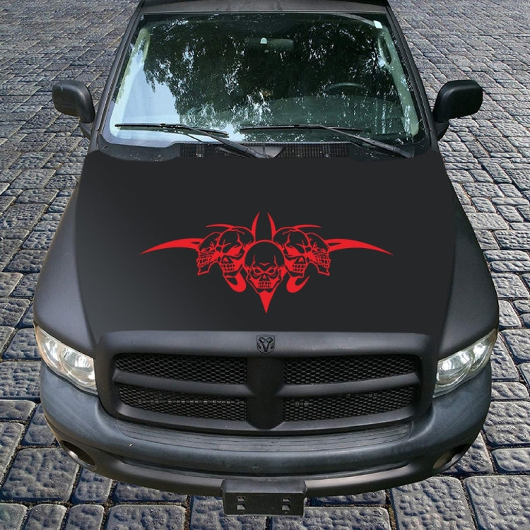 D-299 Skull Pattern Car Modified Hood Decorative Sticker(Red) - In Car by buy2fix | Online Shopping UK | buy2fix