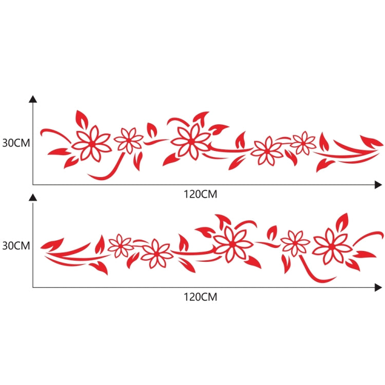 2 PCS/Set D-378 Flower Totem Pattern Car Modified Decorative Sticker(Red) - In Car by buy2fix | Online Shopping UK | buy2fix