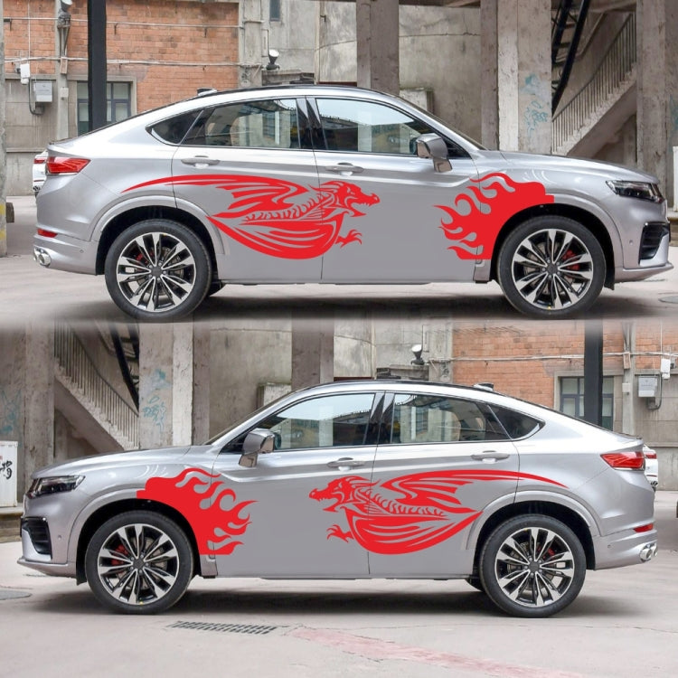 2 PCS/Set D-489 Fire-breathing Dragon Pattern Car Modified Decorative Sticker(Red) - In Car by buy2fix | Online Shopping UK | buy2fix