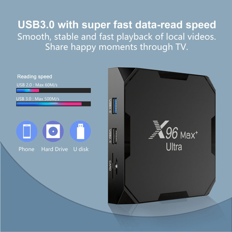 H96 Max+ Ultra 4GB+32GB Amlogic S905X4 8K Smart TV BOX Android 11.0 Media Player, Plug Type:UK Plug - Consumer Electronics by buy2fix | Online Shopping UK | buy2fix