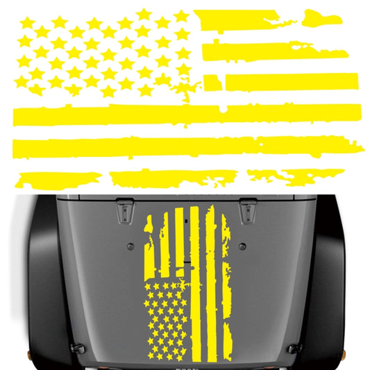 D-778 American Flag Pattern Car Modified Decorative Sticker(Yellow) - In Car by buy2fix | Online Shopping UK | buy2fix