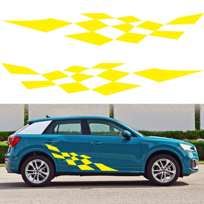 2 PCS/Set D-943 Checkered Flag Pattern Car Modified Decorative Sticker(Yellow) - In Car by buy2fix | Online Shopping UK | buy2fix