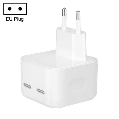 PD 50W Dual USB-C / Type-C Ports Charger(EU Plug) - USB Charger by buy2fix | Online Shopping UK | buy2fix