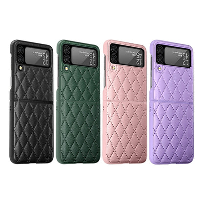 For Samsung Galaxy Z Flip4 Diamond Lattice Hinge Phone Case(Purple) - Galaxy Z Flip4 5G Cases by buy2fix | Online Shopping UK | buy2fix