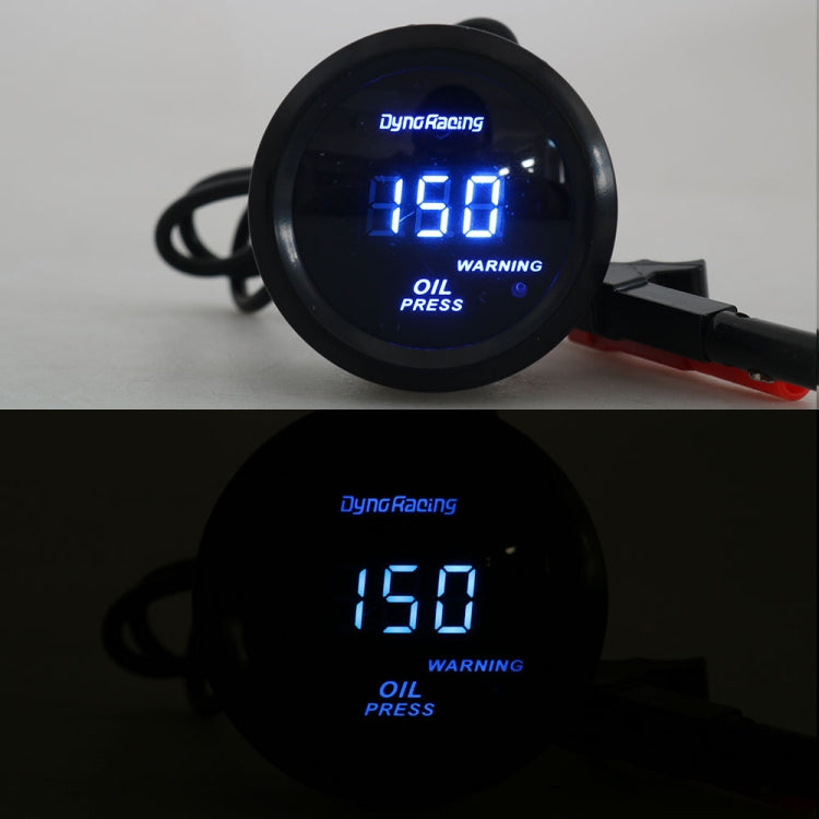 Car Modified 12V Universal 52mm Blue Light Digital Display Meter, Style:Oil Pressure Gauge - In Car by buy2fix | Online Shopping UK | buy2fix