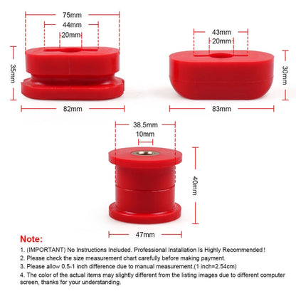 Car Modified Front Lower Dogbone Engine Mount Bracket Polyurethane Bushings for Volkswagen Jetta / Golf GTI Mk4(Red) - In Car by buy2fix | Online Shopping UK | buy2fix