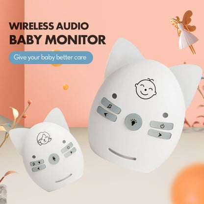 V30 Wireless Audio Baby Monitor Support Voice Monitoring + Intercom + Night Light without Battery, Plug Type:US Plug(White) - Security by buy2fix | Online Shopping UK | buy2fix