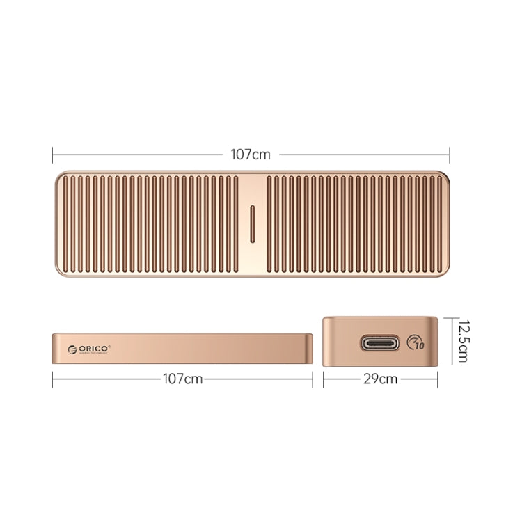 ORICO M222C3-G2-RG USB3.1 Gen2 Type-C 10Gbps M.2 NVMe SSD Enclosure(Gold) - HDD Enclosure by ORICO | Online Shopping UK | buy2fix