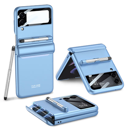 For Samsung Galaxy Z Flip4 GKK Magnetic Full Coverage Phone Flip Case with Pen(Blue) - Samsung Accessories by GKK | Online Shopping UK | buy2fix