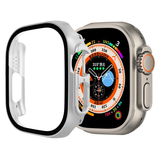 Tempered Glass Film PC Watch Case For Apple Watch Ultra 49mm(Silver) - Smart Wear by buy2fix | Online Shopping UK | buy2fix