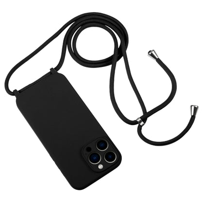 For iPhone 13 Pro Max Crossbody Lanyard Liquid Silicone Case(Black) - iPhone 13 Pro Max Cases by buy2fix | Online Shopping UK | buy2fix