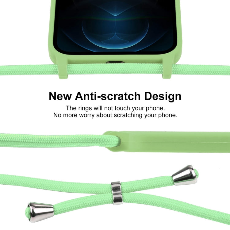 For iPhone 12 Pro Max Crossbody Lanyard Liquid Silicone Case(Matcha Green) - iPhone 12 Pro Max Cases by buy2fix | Online Shopping UK | buy2fix