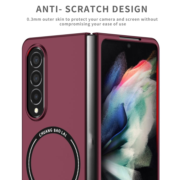 For Samsung Galaxy Z Fold4 Magsafe Magnetic Folding PC Phone Case(Wine Red) - Galaxy Z Fold4 5G Cases by buy2fix | Online Shopping UK | buy2fix