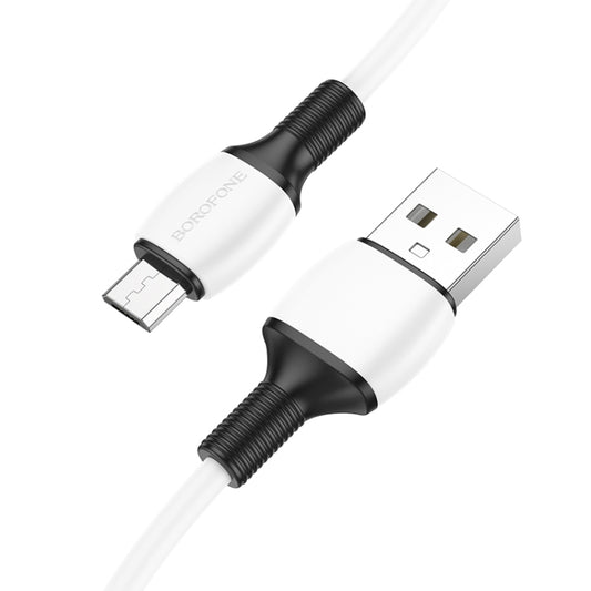 Borofone BX84 1m 2.4A USB to Micro USB Rise Charging Data Cable(White) -  by Borofone | Online Shopping UK | buy2fix