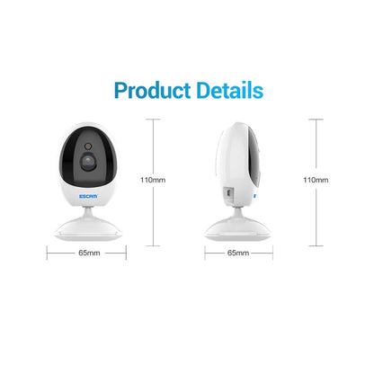 ESCAM QF006 3MP 1296P HD Indoor Wireless PTZ IP Camera IR Night Vision AI Humanoid Detection Home Security CCTV Monitor, Plug Type:UK Plug(White) - Mini Camera by ESCAM | Online Shopping UK | buy2fix