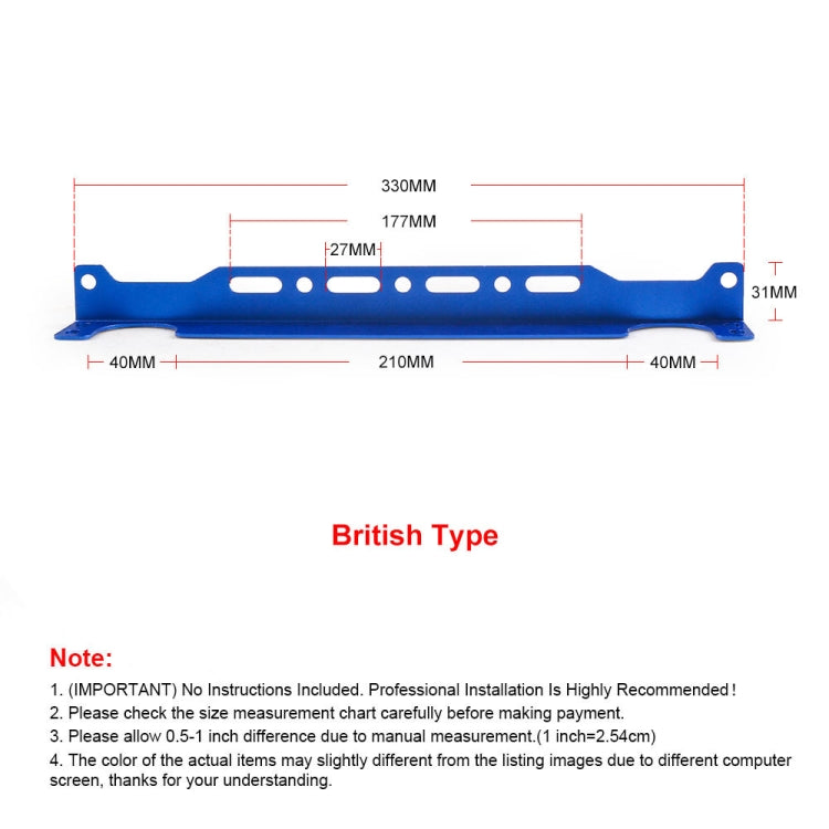 British 330mm Car Engine Oil Cooler Mounting Bracket Kit(Blue) - In Car by buy2fix | Online Shopping UK | buy2fix