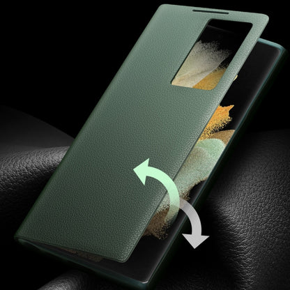 For Samsung Galaxy S22+ 5G QIALINO Magnetic Genuine Leather Phone Case(Green) - Galaxy S22+ 5G Cases by QIALINO | Online Shopping UK | buy2fix