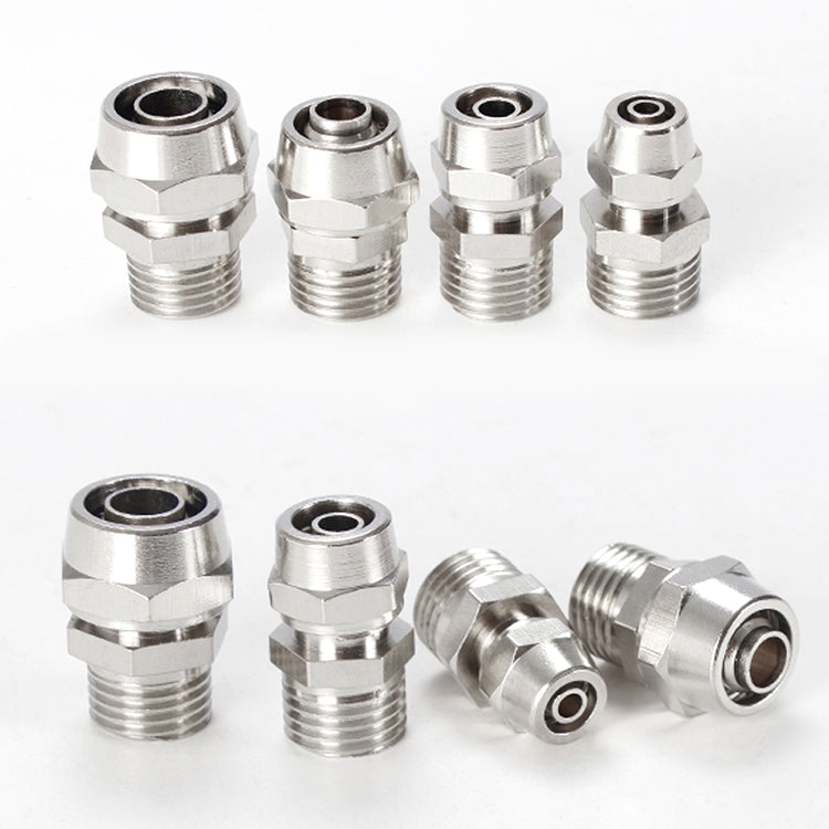 PC8-01 LAIZE 10pcs Nickel Plated Copper Pneumatic Quick Fitting Connector -  by LAIZE | Online Shopping UK | buy2fix