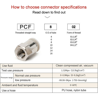 PCF6-01 LAIZE 10pcs Female Thread Straight Pneumatic Quick Fitting Connector -  by LAIZE | Online Shopping UK | buy2fix