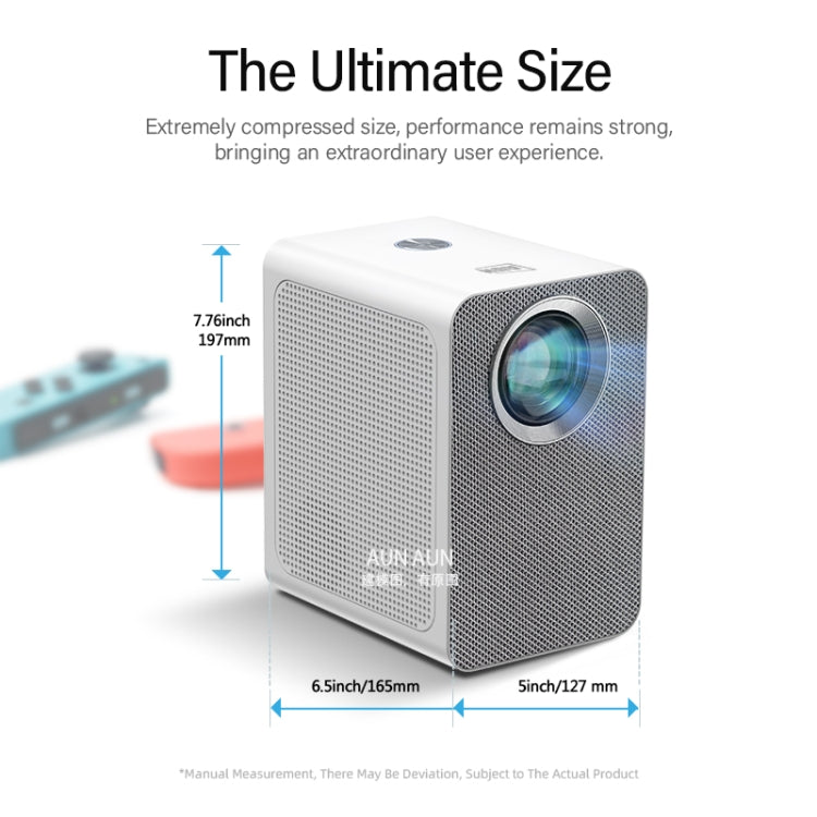 AUN ET50 4 inch 180 Lumens 1920x1080P Smart LED Mini Projector, Plug Type:US Plug(White) - Consumer Electronics by AUN | Online Shopping UK | buy2fix