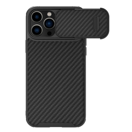 For iPhone 14 Pro Max NILLKIN Synthetic Fiber Camshield Magnetic Phone Case(Black) - iPhone 14 Pro Max Cases by NILLKIN | Online Shopping UK | buy2fix