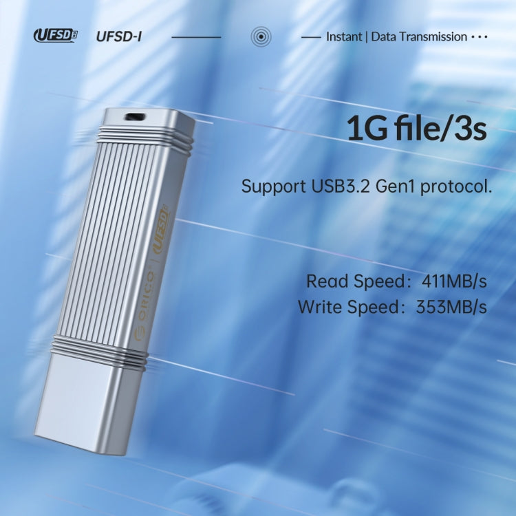 ORICO USB Solid State Flash Drive, Read: 520MB/s, Write: 450MB/s, Memory:1TB, Port:Type-C(Silver) - USB Flash Drives by ORICO | Online Shopping UK | buy2fix