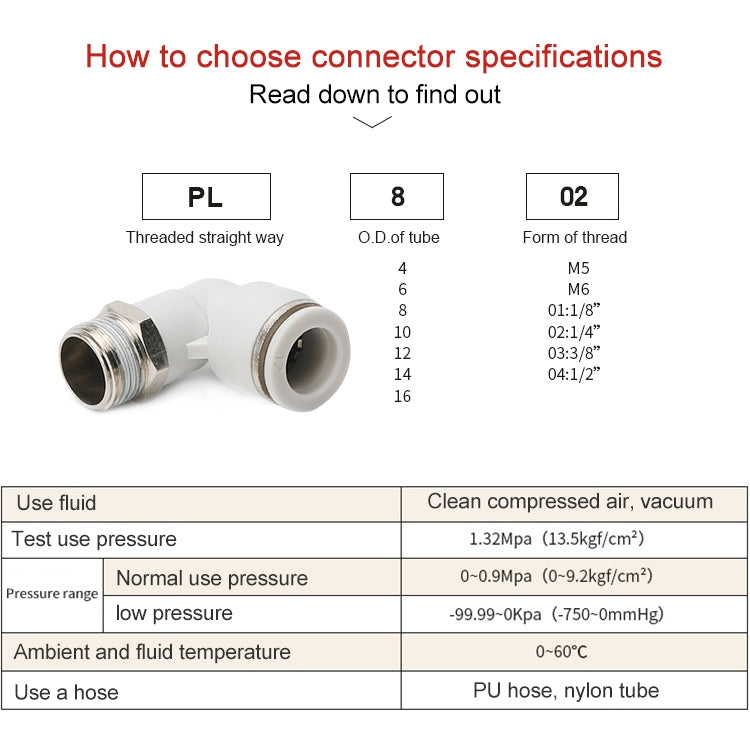 PL6-04 LAIZE PL Elbow Pneumatic Quick Fitting Connector -  by LAIZE | Online Shopping UK | buy2fix