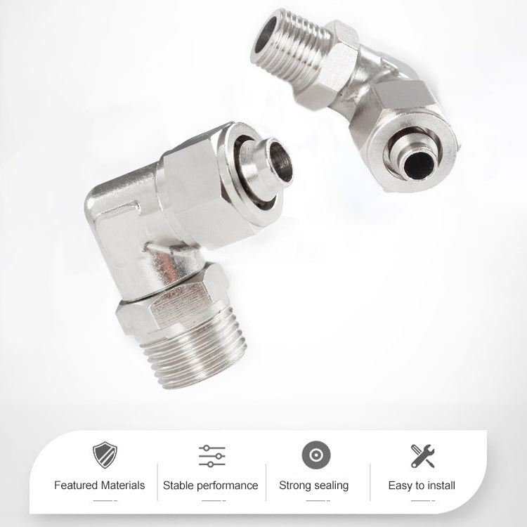 PL8-01 LAIZE Nickel Plated Copper Trachea Quick Fitting Twist Swivel Elbow Lock Female Connector -  by LAIZE | Online Shopping UK | buy2fix