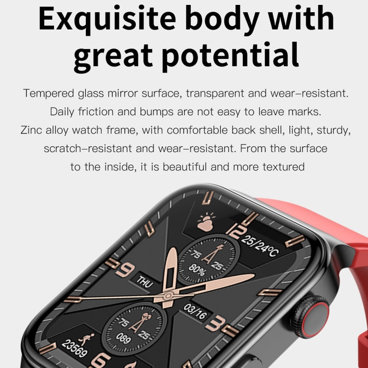 E500 1.83 inch HD Square Screen TPU Watch Strap Smart Watch Supports ECG Monitoring / Non-invasive Blood Sugar(Black) - Smart Wear by buy2fix | Online Shopping UK | buy2fix