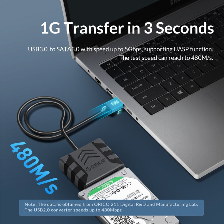 ORICO UTS1 Type-C / USB-C USB 3.0 2.5-inch SATA HDD Adapter, Cable Length:0.3m - USB to IDE / SATA by ORICO | Online Shopping UK | buy2fix