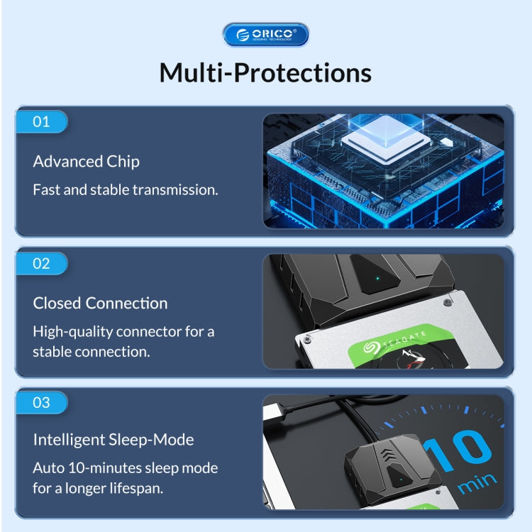 ORICO UTS2 USB 2.0 2.5-inch SATA HDD Adapter, Cable Length:0.5m - USB to IDE / SATA by ORICO | Online Shopping UK | buy2fix