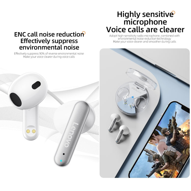 Lenovo LP10 TWS Wireless Bluetooth 5.2 Noise Reduction Earphone with Mic(Black) - TWS Earphone by Lenovo | Online Shopping UK | buy2fix