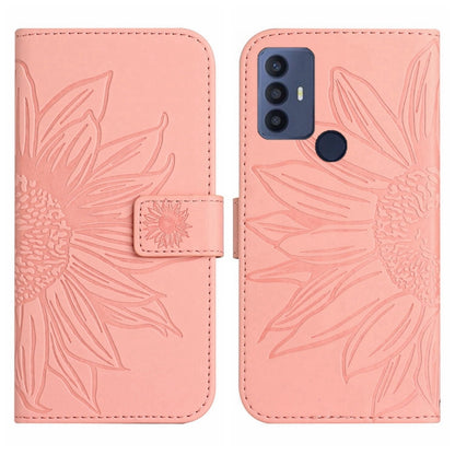 For TCL 30 SE/30E/306/305 Skin Feel Sun Flower Pattern Flip Leather Phone Case with Lanyard(Pink) - More Brand by buy2fix | Online Shopping UK | buy2fix