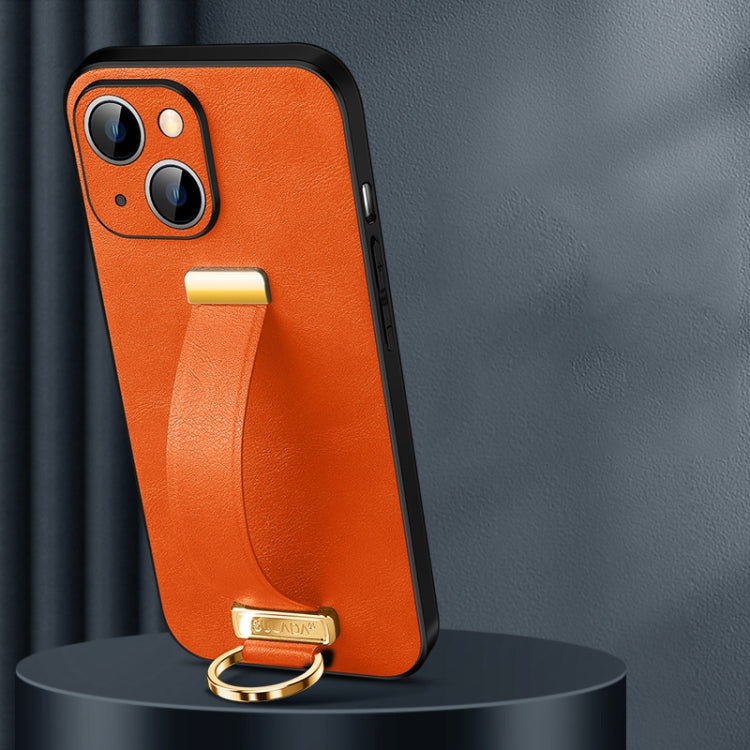 For iPhone 14 Plus SULADA Cool Series PC + Leather Texture Skin Feel Phone Case(Orange) - iPhone 14 Plus Cases by SULADA | Online Shopping UK | buy2fix