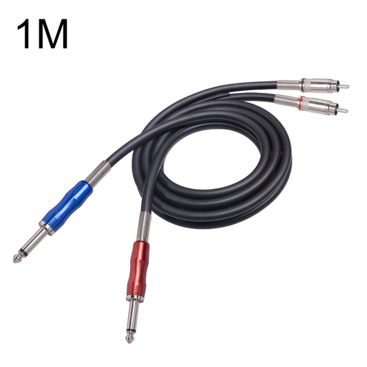 3051K63 Dual RCA Male to Dual 6.35mm 1/4 inch Male Mixer Audio Cable, Length:1m - Consumer Electronics by buy2fix | Online Shopping UK | buy2fix