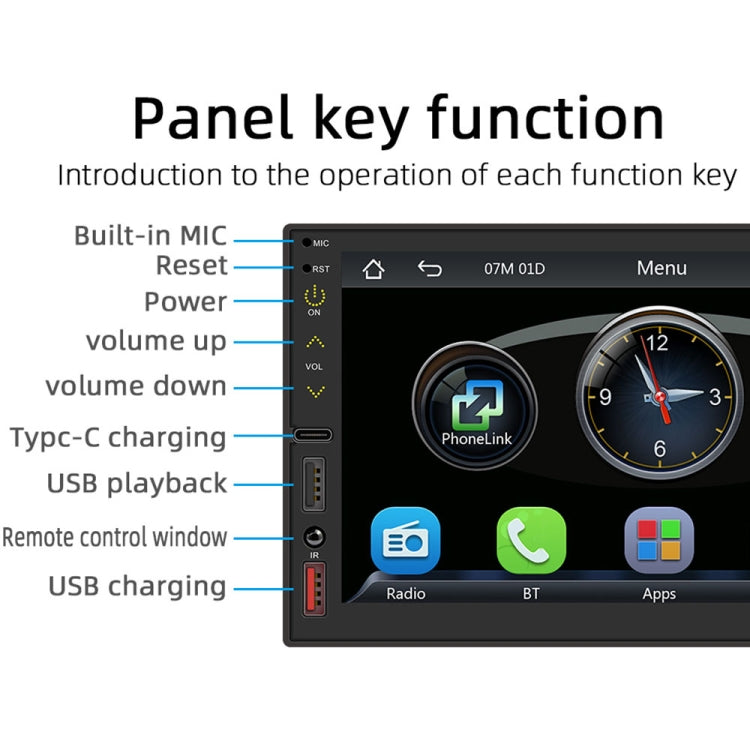 7 inch Wireless CarPlay Car MP5 Player Supports Bluetooth/Reverse/Mobile Phone Internet - In Car by buy2fix | Online Shopping UK | buy2fix