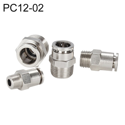 PC12-02 LAIZE Nickel Plated Copper Male Thread Straight Pneumatic Quick Connector -  by LAIZE | Online Shopping UK | buy2fix