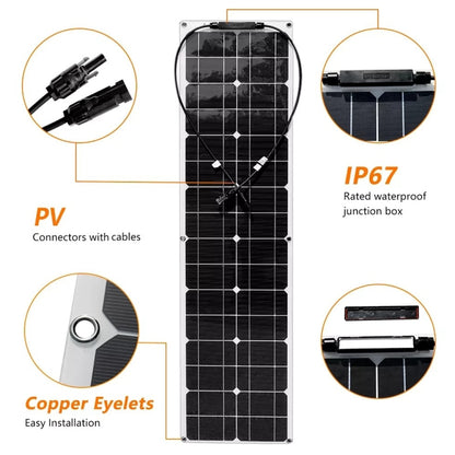 100W Dual Board PV System Solar Panel(White) - Consumer Electronics by buy2fix | Online Shopping UK | buy2fix