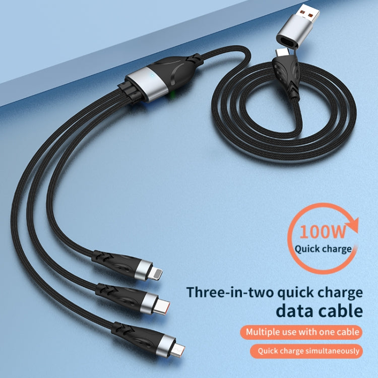 ADC-008 100W USB/Type-C to Type-C + 8 Pin + Micro USB Two to Three Fully Compatible Fast Charge Data Cable, Length:2m - Multifunction Cable by buy2fix | Online Shopping UK | buy2fix