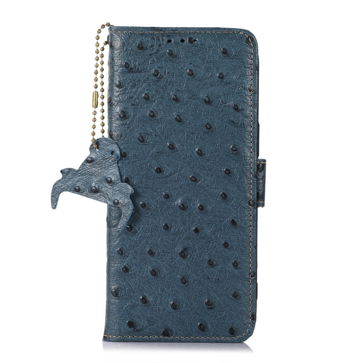 For Samsung Galaxy S23+ 5G Ostrich Pattern Genuine Leather RFID Phone Case(Blue) - Galaxy S23+ 5G Cases by buy2fix | Online Shopping UK | buy2fix