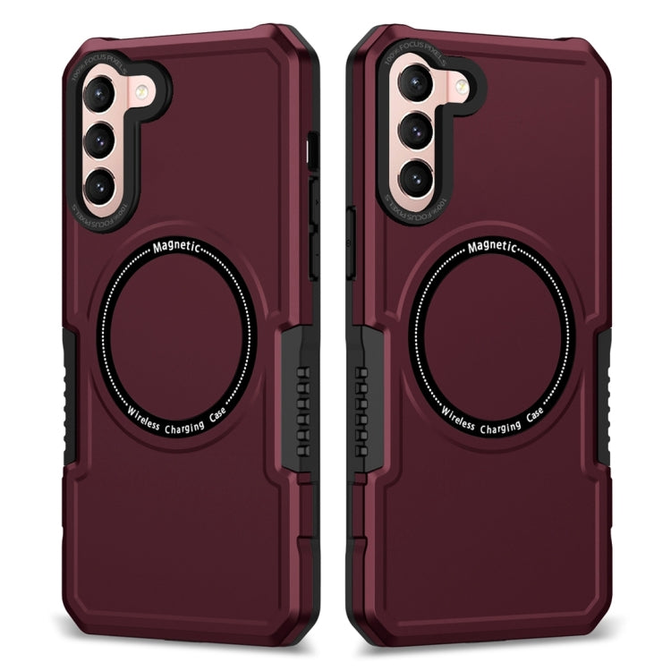 For Samsung Galaxy S22+ 5G MagSafe Shockproof Armor Phone Case(Wine Red) - Galaxy S22+ 5G Cases by buy2fix | Online Shopping UK | buy2fix