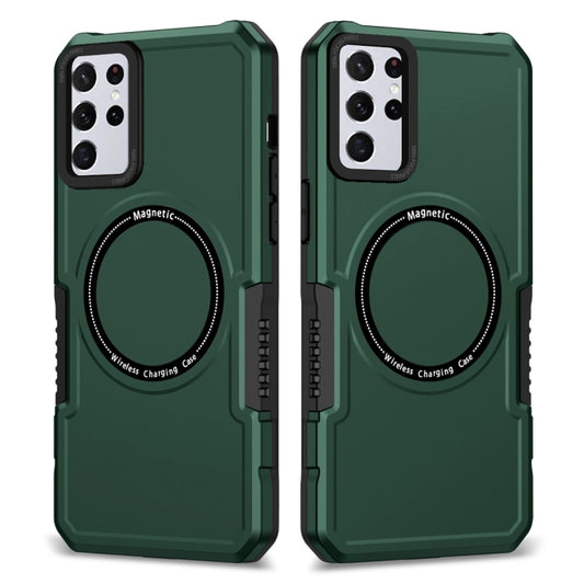 For Samsung Galaxy S23+ 5G MagSafe Shockproof Armor Phone Case(Dark Green) - Galaxy S23+ 5G Cases by buy2fix | Online Shopping UK | buy2fix
