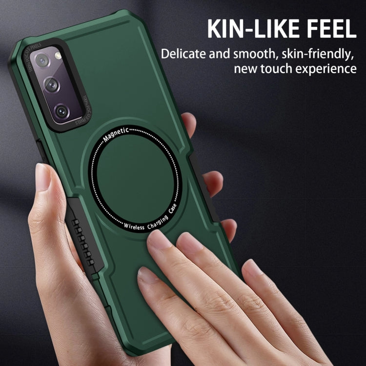 For Samsung Galaxy S20 FE MagSafe Shockproof Armor Phone Case(Dark Green) - Galaxy S20 FE Cases by buy2fix | Online Shopping UK | buy2fix