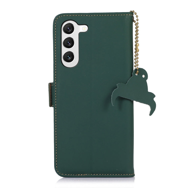 For Samsung Galaxy S22+ 5G Genuine Leather Magnetic RFID Leather Phone Case(Green) - Galaxy S22+ 5G Cases by buy2fix | Online Shopping UK | buy2fix