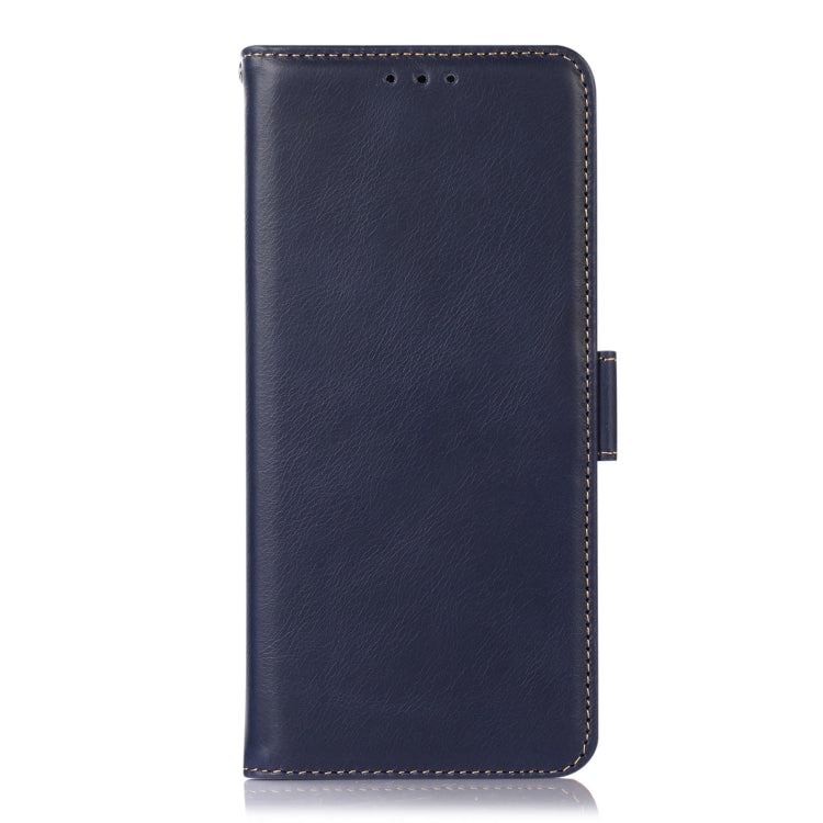 For Motorola Moto G72 Magnetic Crazy Horse Texture Genuine Leather RFID Phone Case(Blue) - Motorola Cases by buy2fix | Online Shopping UK | buy2fix