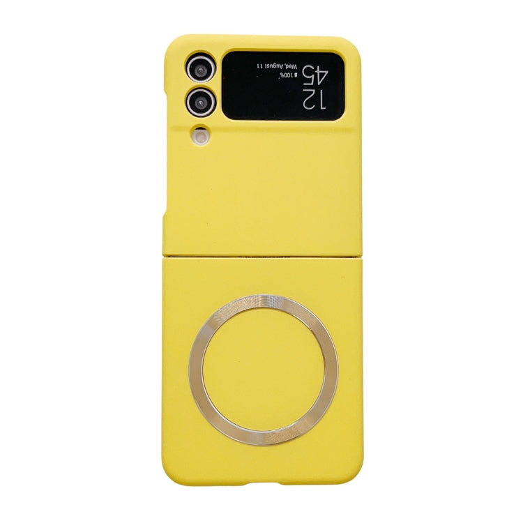 For Samsung Galaxy Z Flip4 Skin Feel MagSafe Magnetic Phone Case(Yellow) - Galaxy Z Flip4 5G Cases by buy2fix | Online Shopping UK | buy2fix